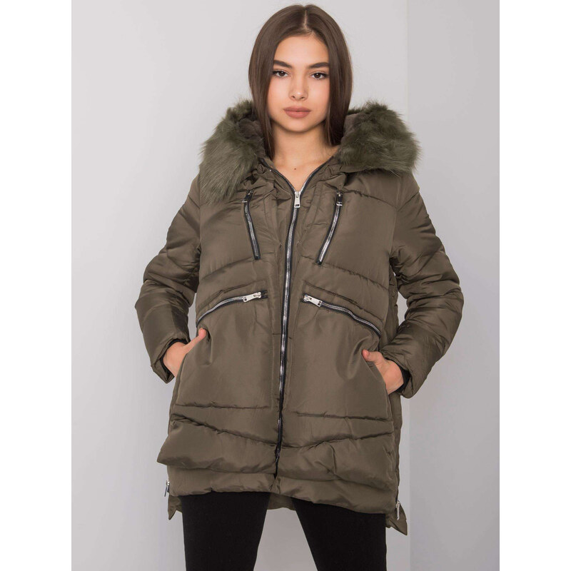 BASIC Khaki dámska zimná bunda so zipsami NM-KR-H-1072.95P-khaki 27702522