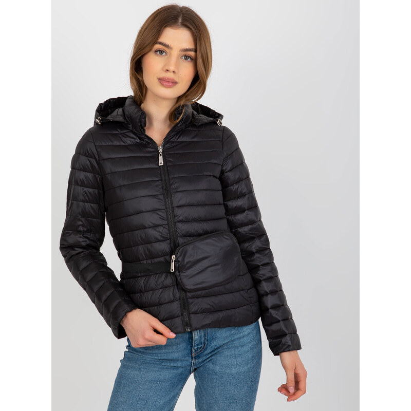 BASIC Čierna prešívaná bunda s kapucňou -NM-KR-D2-3880.99P-black 38076048