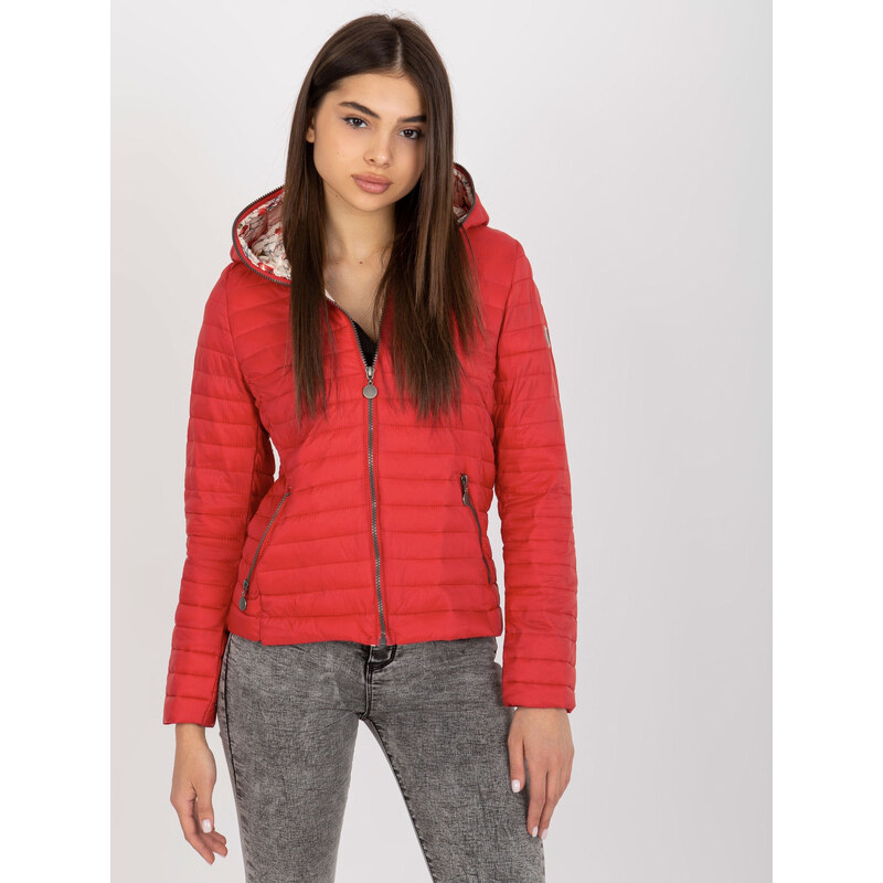 BASIC Červená prešívaná bunda s kapucňou NM-KR-BI-2016.00P-red 41398637