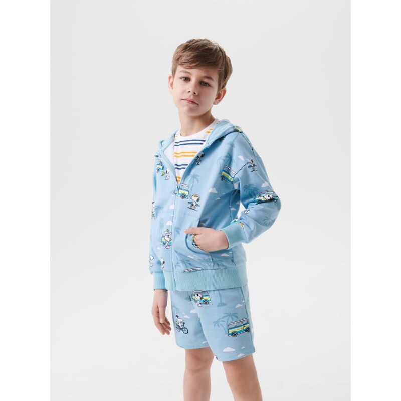 Sinsay - Kraťasy Peanuts - svetlomodrá 65744913