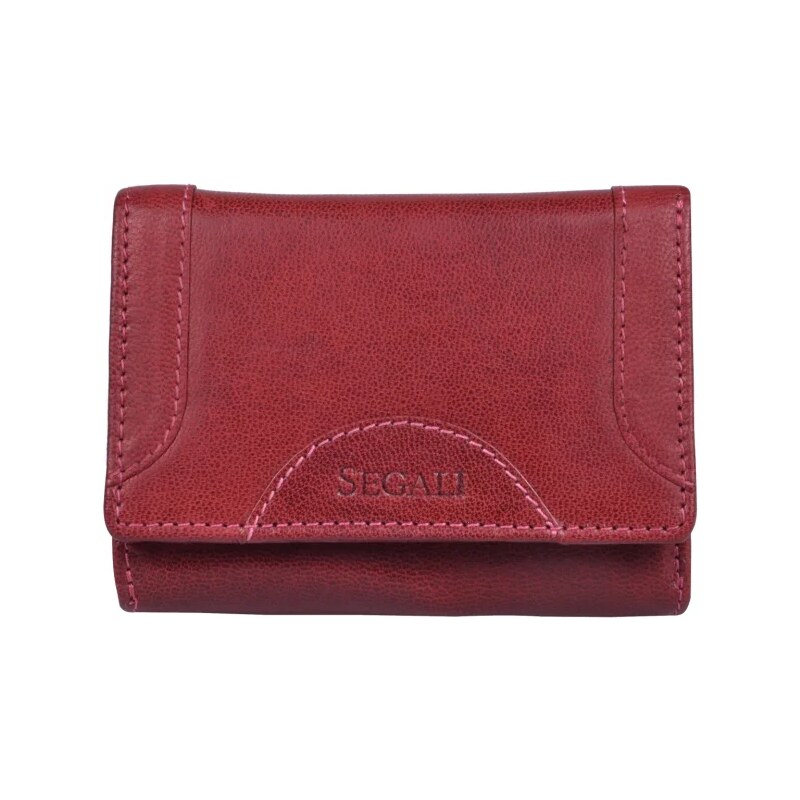 SEGALI Dámska kožená peňaženka SG-27196 B vínová 35335842
