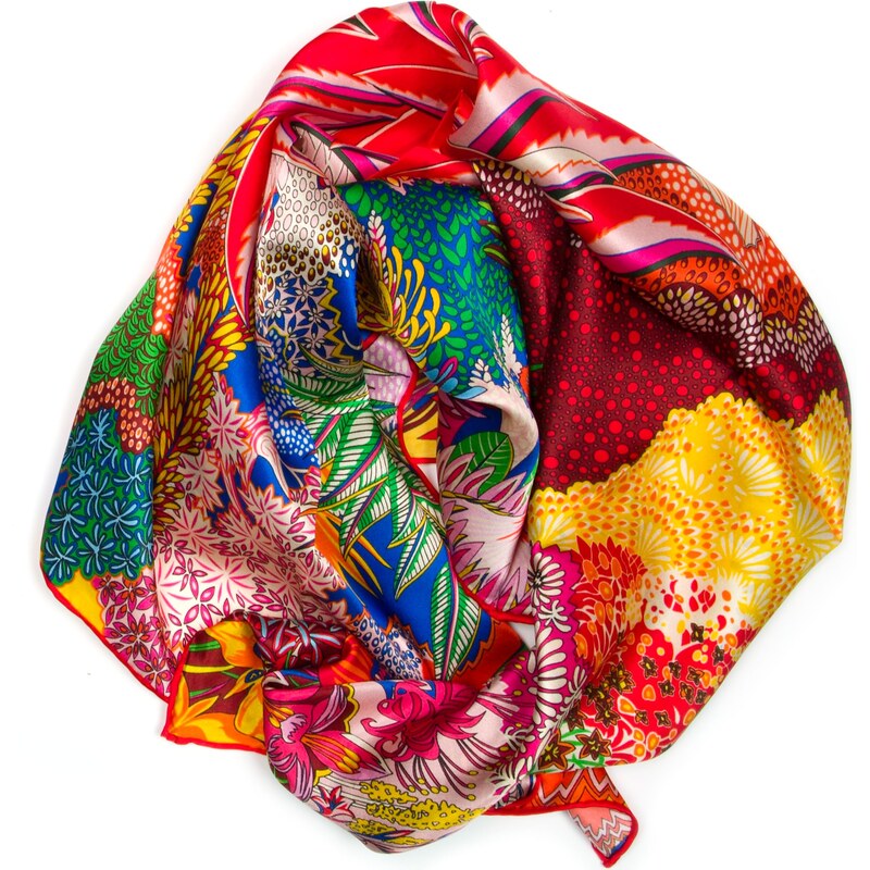 Blaire Dámska hodvábna šatka Raven s motívom červená 64987313