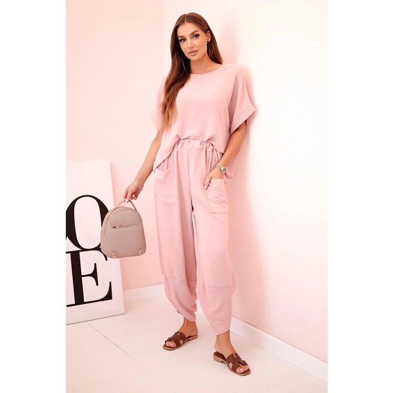 MladaModa Viskózová tepláková súprava model 5920 staroružová 63014048