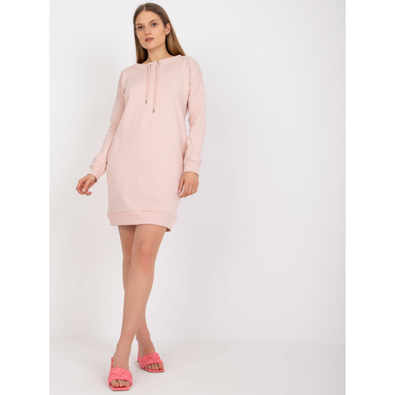 BASIC FEEL GOOD Svetloružové mikinové šaty -AP-SK-A-006.73-light pink 32425701