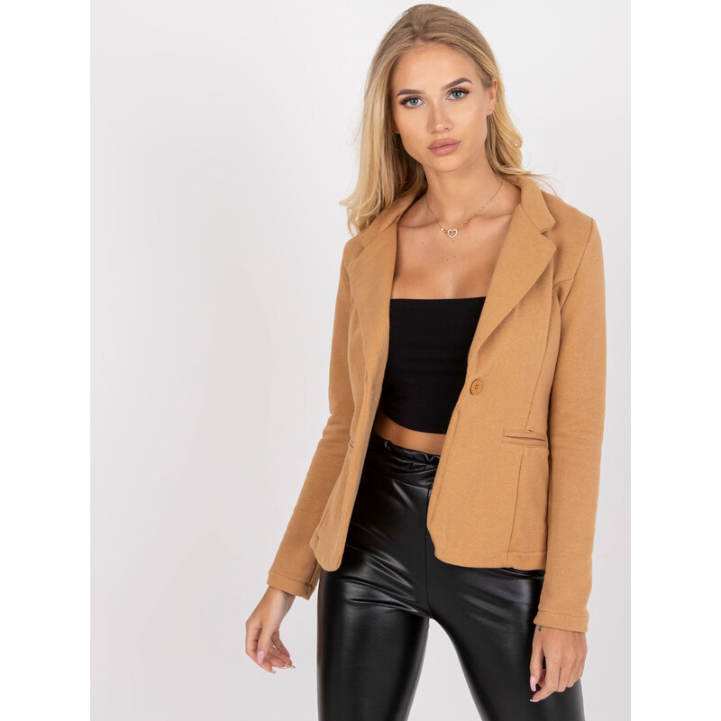 BASIC FEEL GOOD Hnedé ležérne sako -RV-ZT-7821.52P-camel 32777284