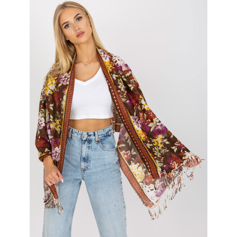 BASIC Hnedá šatka s kvetinami AT-CH-Q-10 33971723