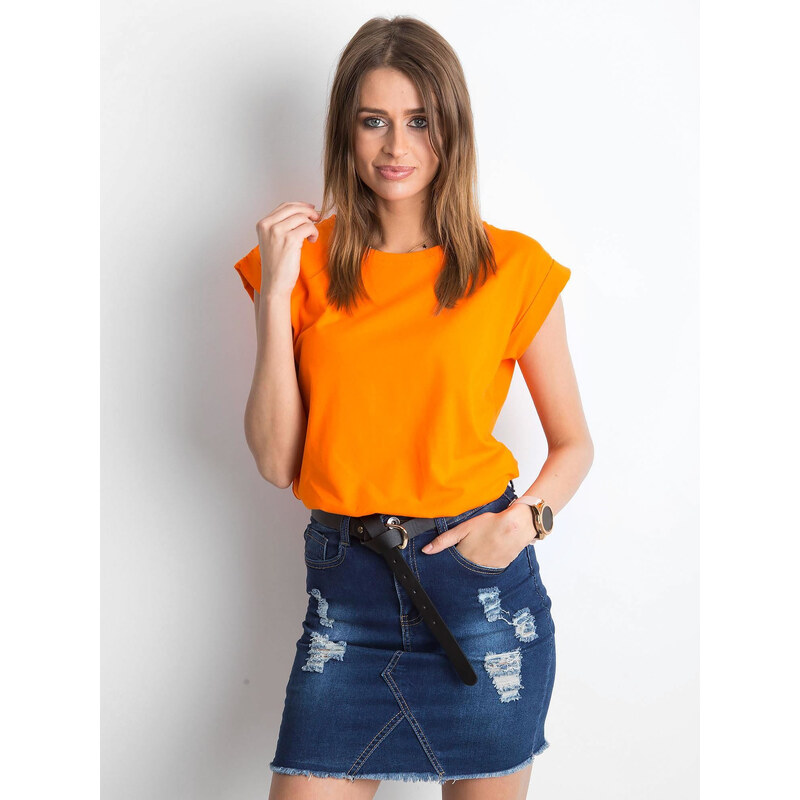 BASIC FEEL GOOD Neónovo-oranžové dámske tričko RV-TS-4833.94P-orange 37113407