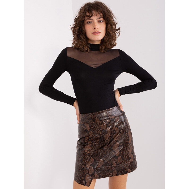 BASIC FEEL GOOD Čierne tričko s priesvitným chrbtom -RV-BZ-9203.87P 46898657