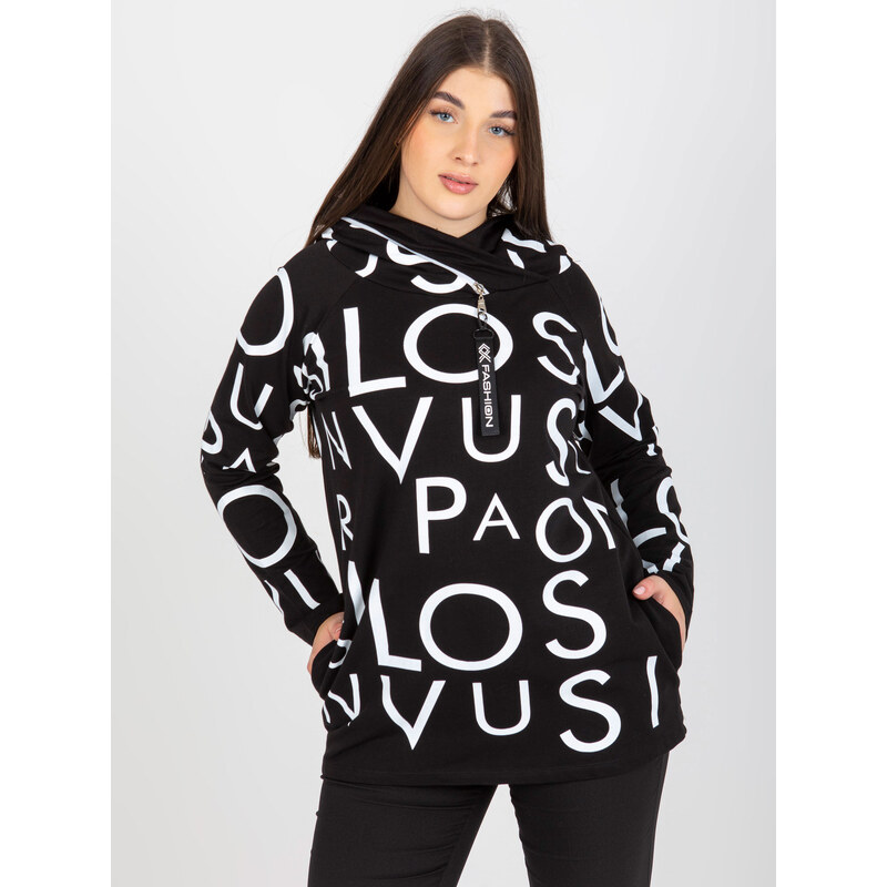 RELEVANCE Čierna mikina s potlačou -RV-BL-5056-1.95-black 57954534