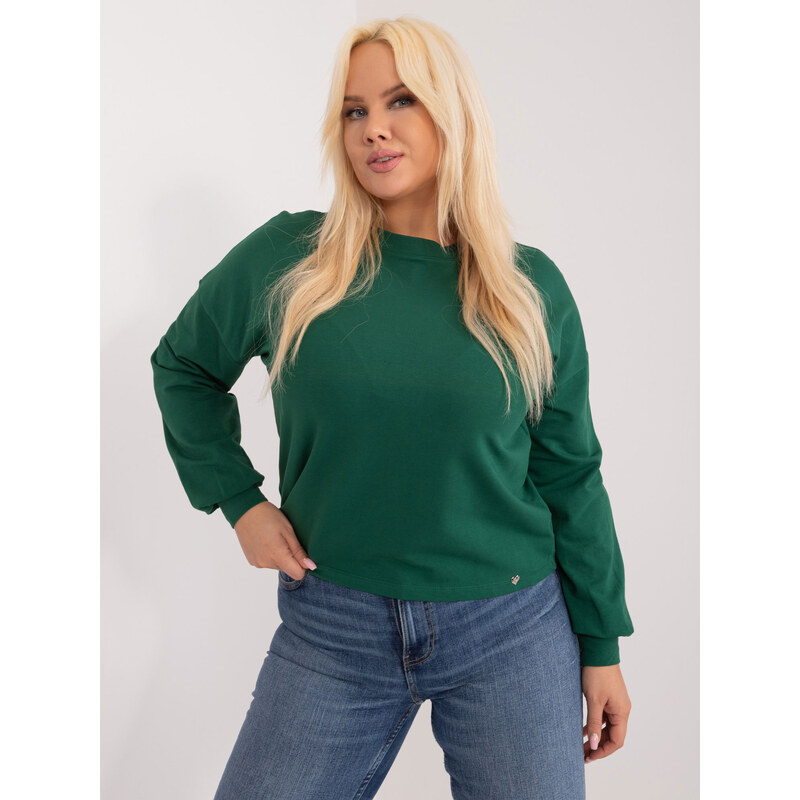 BASIC FEEL GOOD Tmavo zelená dámska basic mikina RV-BL-6317.94-green 23786727