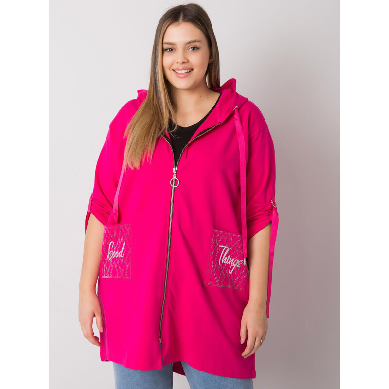 RELEVANCE Tmavoružová dámska mikina na zips s vreckami RV-BL-6795.84 57949092