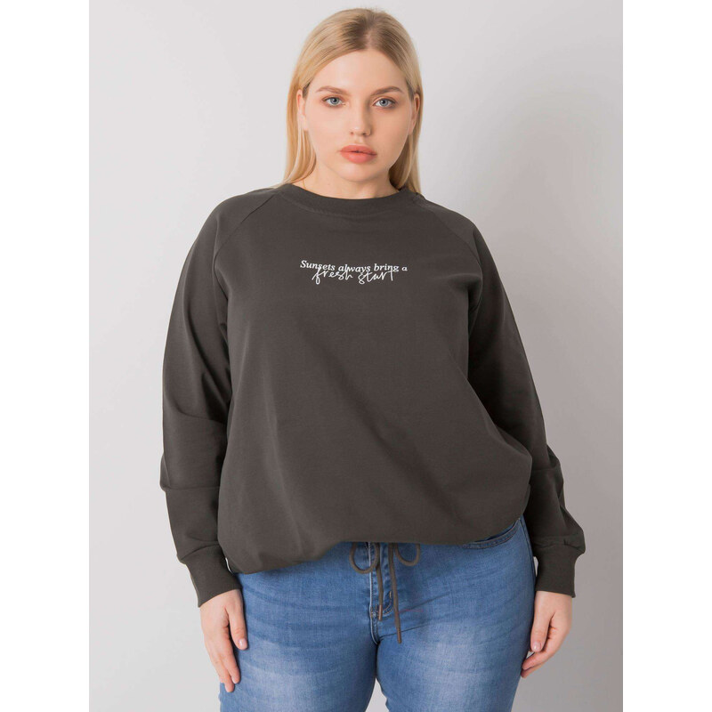 RELEVANCE Khaki dámske tričko so stiahnutím a s nápisom RV-BL-7162.12P 57948485