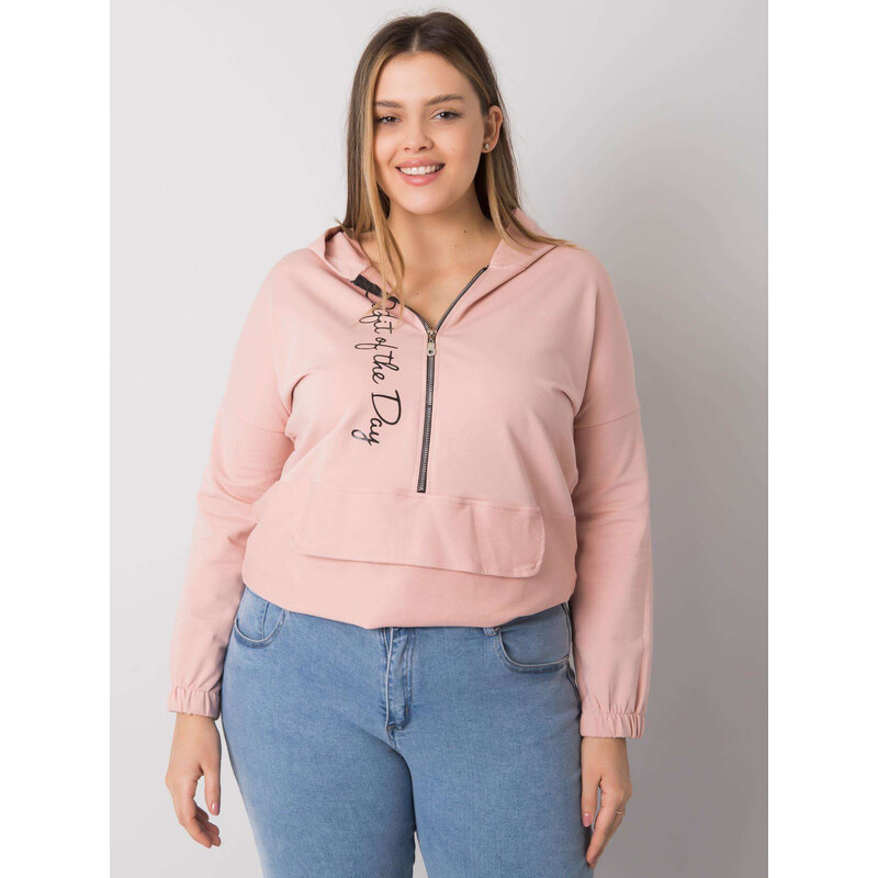 RELEVANCE Svetloružová dámska mikina so zipsom RV-BL-7179.27-pink 57949093