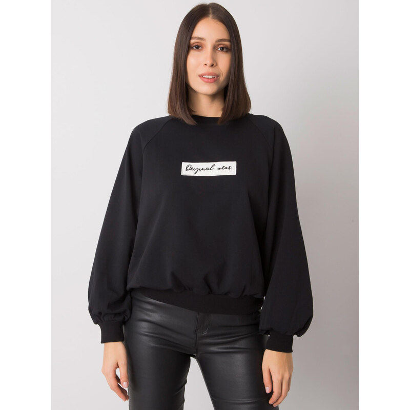 RELEVANCE Čierna voľná mikina Hariette s nápisom Original wear RV-BL 57954689