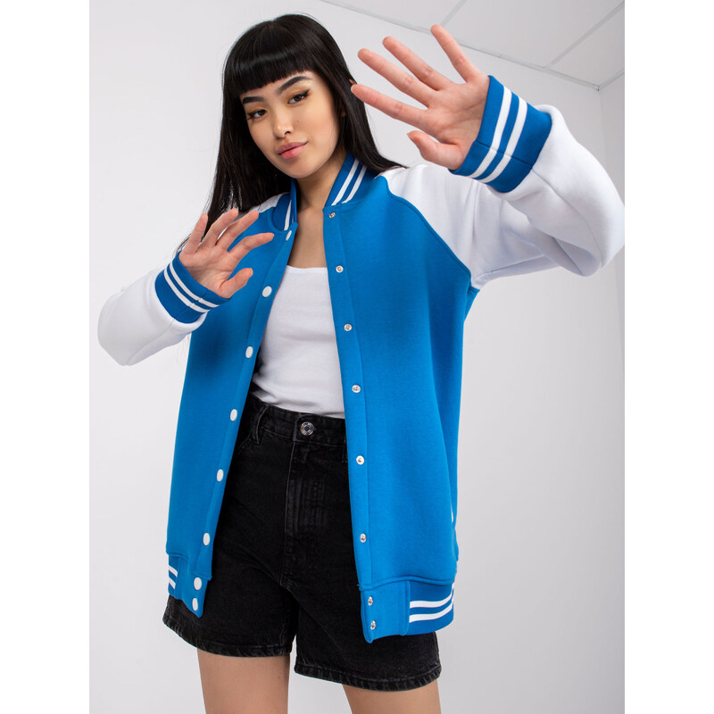 RUE PARIS Modro-biely bomber Porto -RV-BL-7351.28X-white-blue 57949421