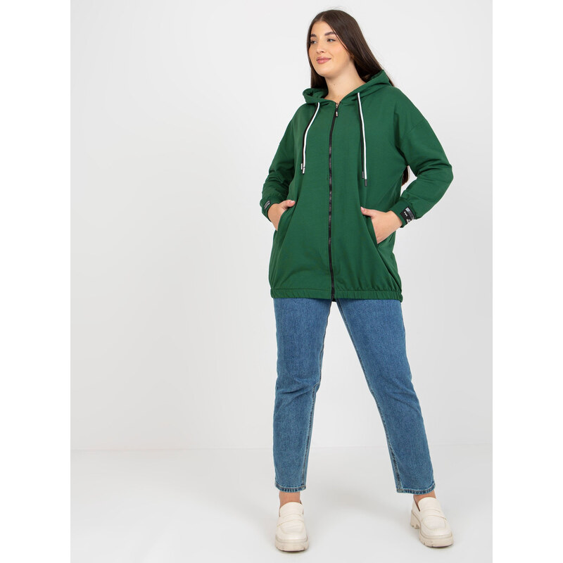 RELEVANCE Tmavozelená mikina ESSENTIALS -RV-BL-8277.28-dark green 57950971