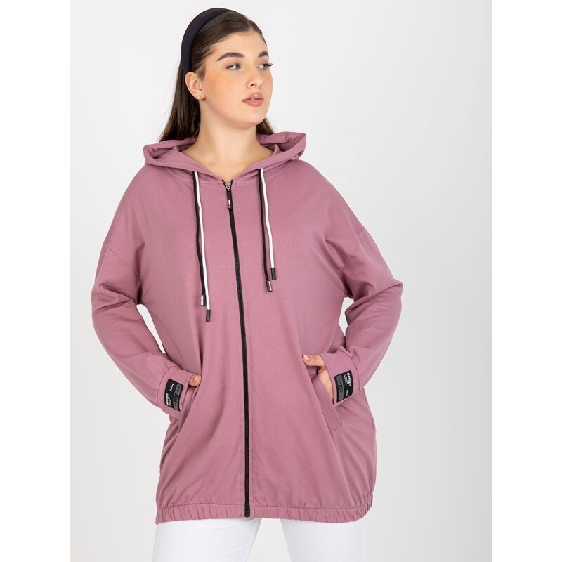 RELEVANCE Tmavoružová mikina ESSENTIALS -RV-BL-8277.28-dark pink 57950965
