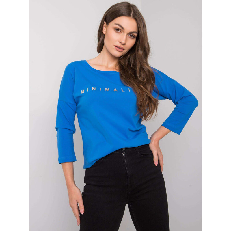RELEVANCE Tmavo modré dámske tričko MINIMALIST RV-BZ-0126.01P-blue 57948159