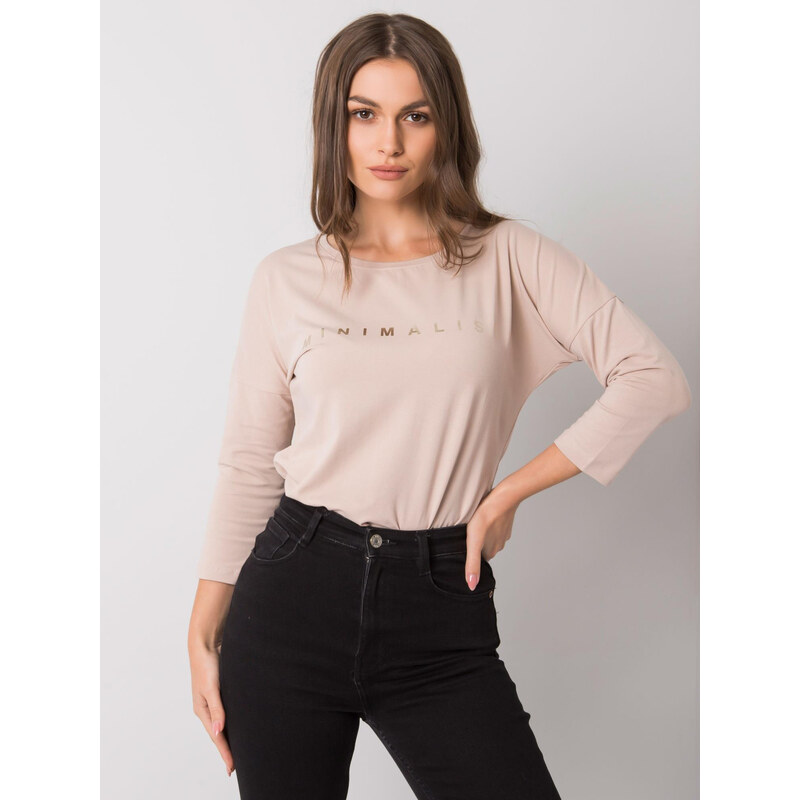 RELEVANCE Béžové dámske tričko MINIMALIST RV-BZ-0126.01P-beige 57948152