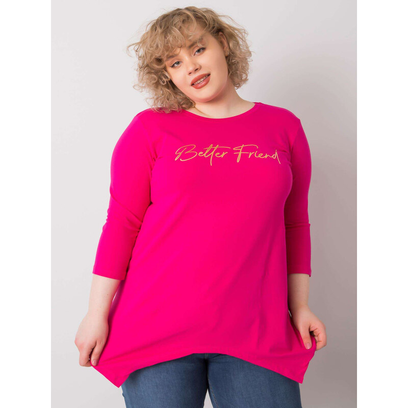 RELEVANCE Ružové dámske tričko s nápisom RV-BZ-6230.05X-fuchsia 57947706