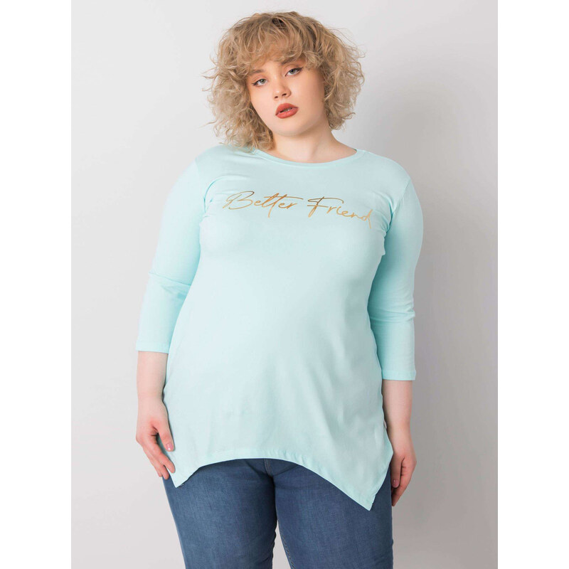 RELEVANCE Svetlo modré dámske tričko s nápisom RV-BZ-6230.05X-blue 57947705