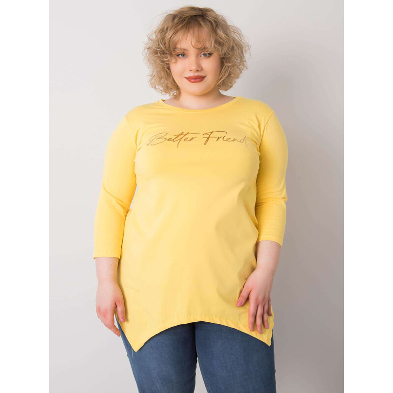 RELEVANCE Žlté dámske tričko s nápisom RV-BZ-6230.05X-yellow 57947720