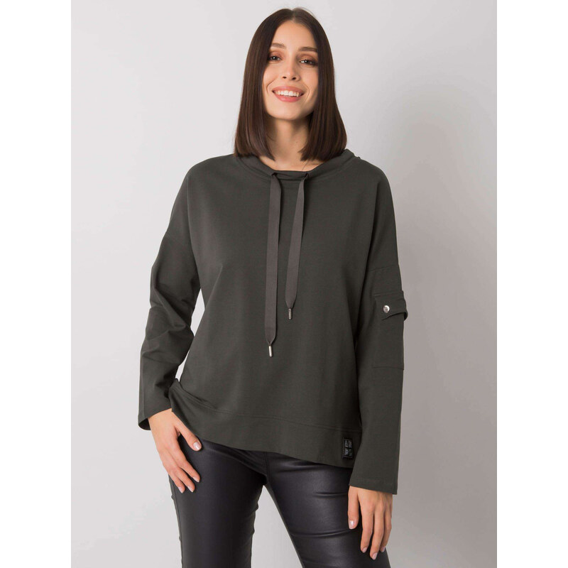 RELEVANCE Khaki dámska mikina bez kapucne RV-BZ-7228.64-khaki 57948712