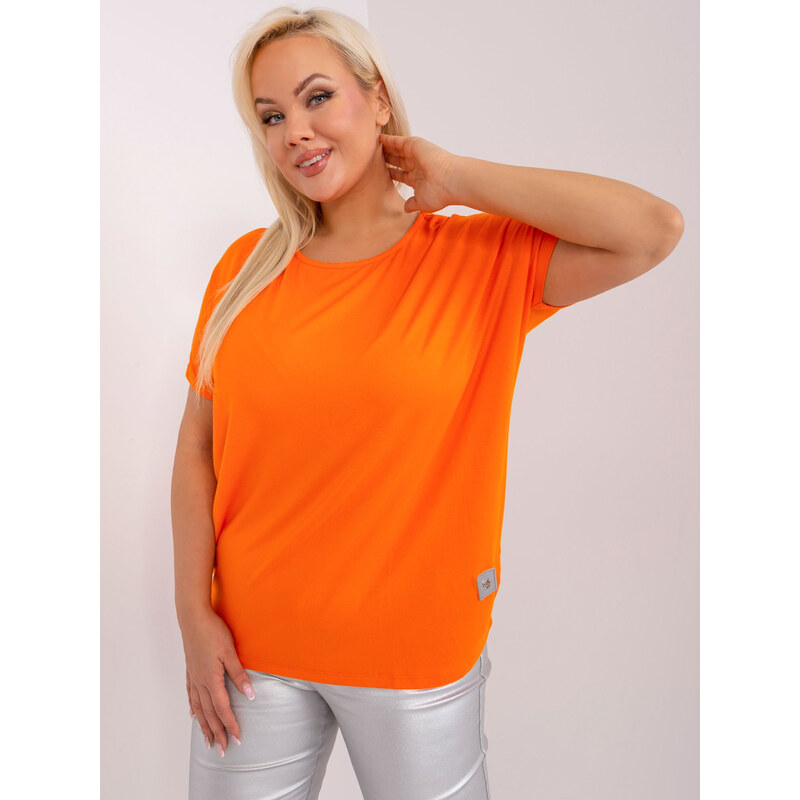 RELEVANCE Oranžové jednofarebné voľné tričko RV-BZ-3585.25-orange 57954212