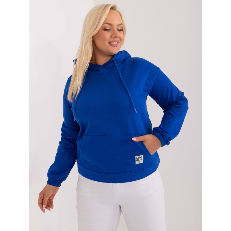 RELEVANCE Modrá mikina s kapucňou RV-BL-8655-1.13X-kobalt 57955689