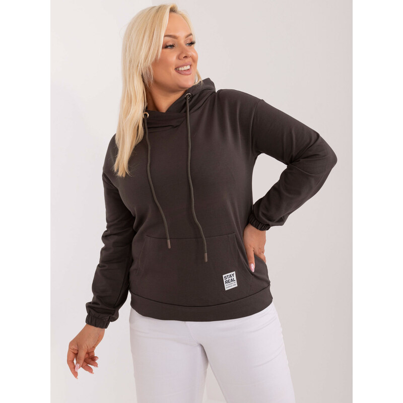 RELEVANCE Tmavá khaki mikina s kapucňou -RV-BL-8655-1.13X-dark khaki 57955693