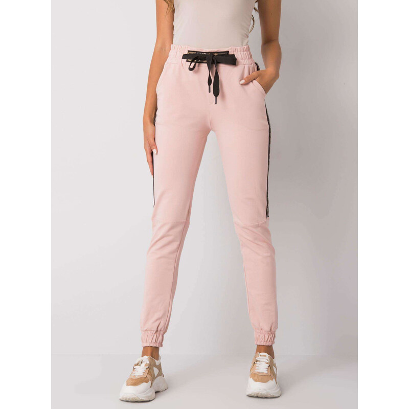 RELEVANCE Svetlo ružové tepláky s kamienkovou aplikáciou Giulia RV-DR 57948206