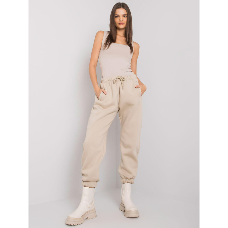 RUE PARIS Béžové dámske tepláky -RV-DR-7205.74-beige 57948631