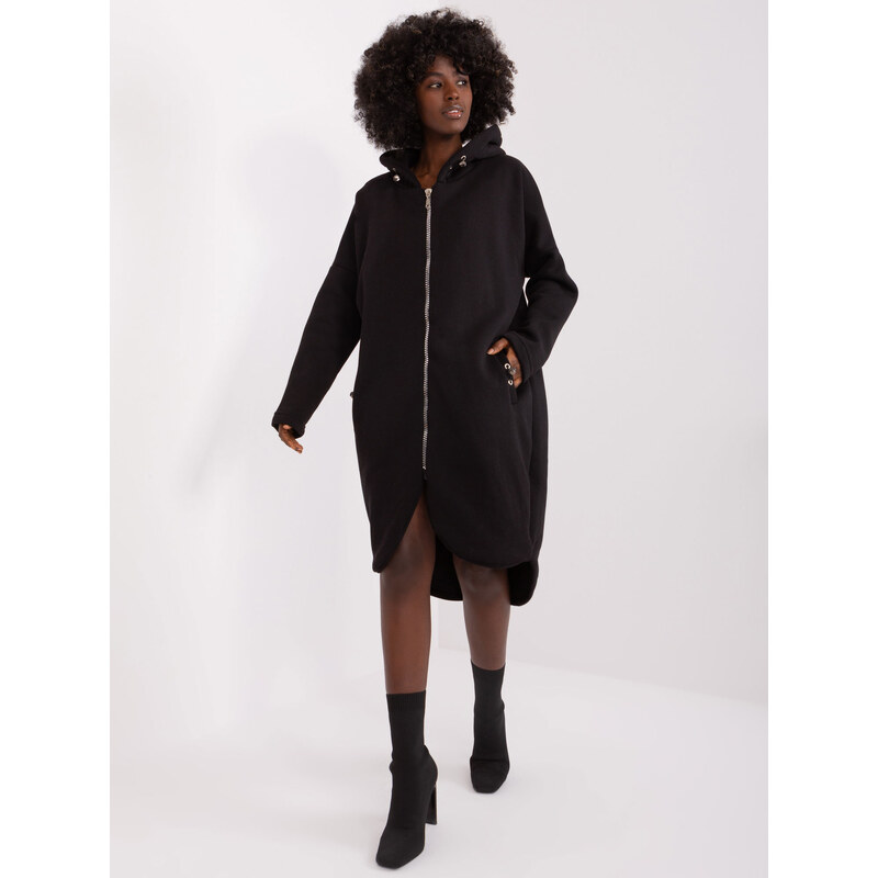 RELEVANCE Čierna dlhá asymetrická mikina RV-BL-4858-2.97P-black 57954011