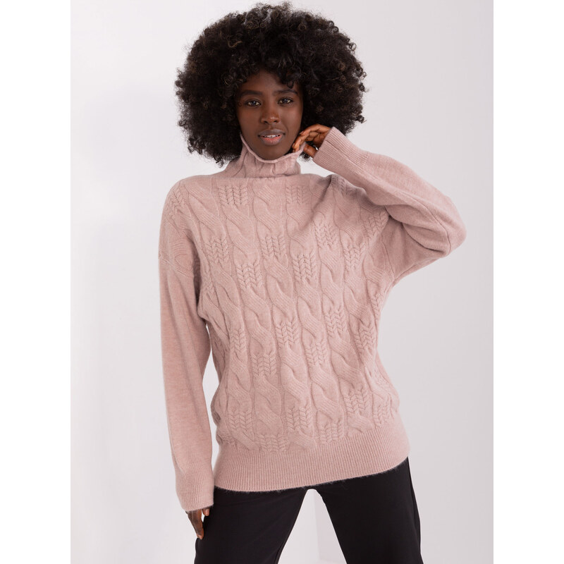 ITALY MODA Svetloružový rolák so vzorom AT-SW-23401.97P-dark pink 57954018