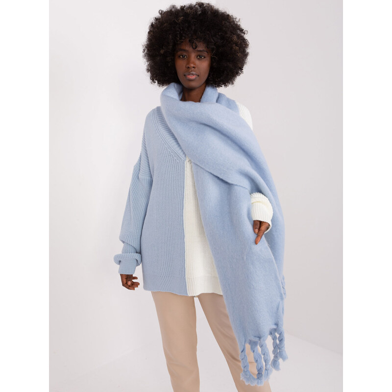 ITALY MODA Svetlomodrý šál s vrkočmi -AT-SZ-2313502.71P-blue 57954026