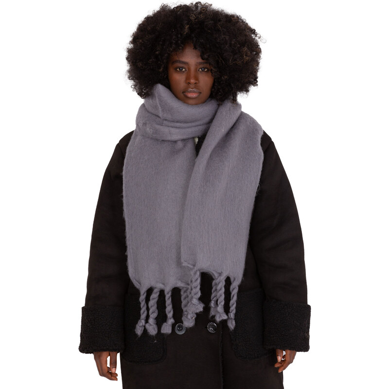 ITALY MODA Sivý šál so strapcami AT-SZ-2313502.20P-dark grey 57954024