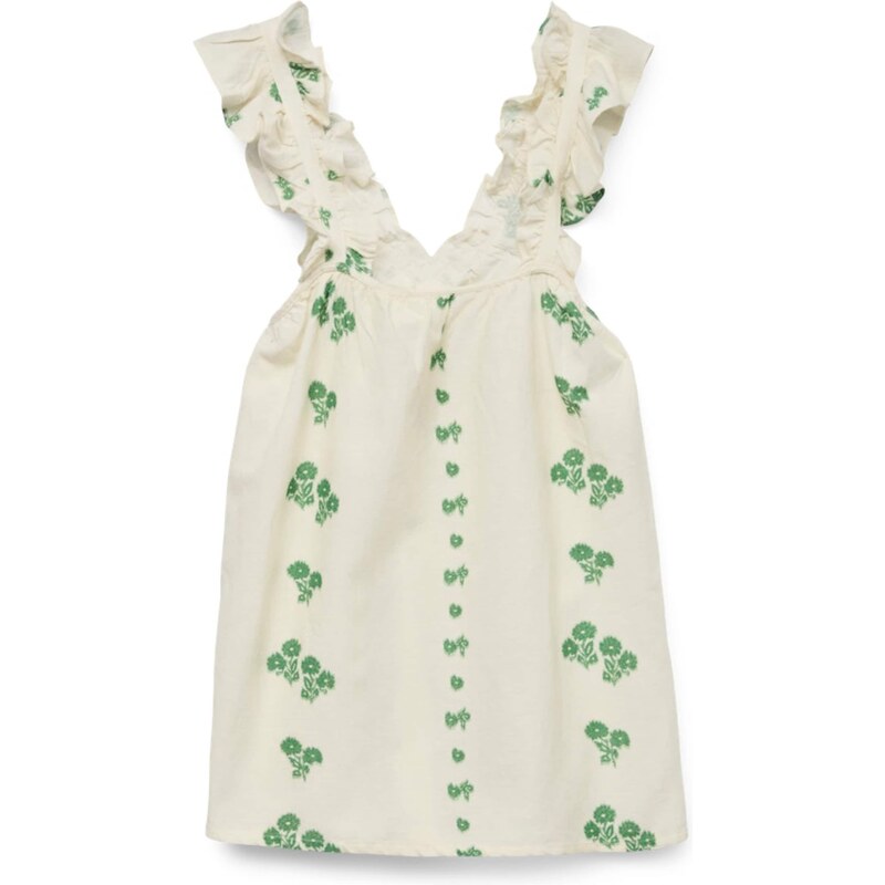 VERO MODA Top VMPAMELA zelená / šedobiela 63162448