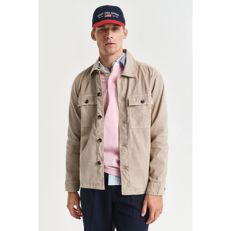KOŠEĽA GANT REG COT/LINEN OVERSHIRT DRY SAND 62916411