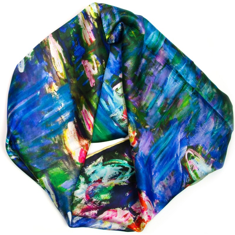 Blaire Dámska hodvábna šatka Lenza s motívom modrá 64987308