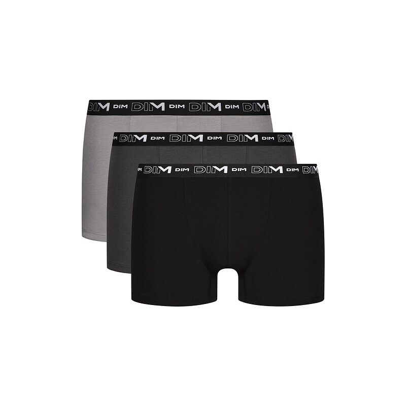 Pánske boxerky 3 ks DIM COTTON STRETCH BOXER 3x - DIM - čierne 62923697