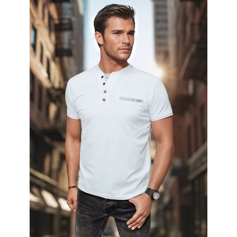 Dstreet Trendy biela polokošeľa s ozdobnými gombíkmi 62925435