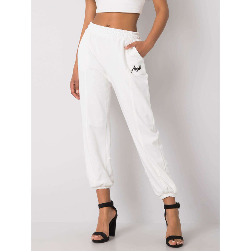 BASIC Biele dámske tepláky s logom EM-DR-ES-21-524.16-white 24122684