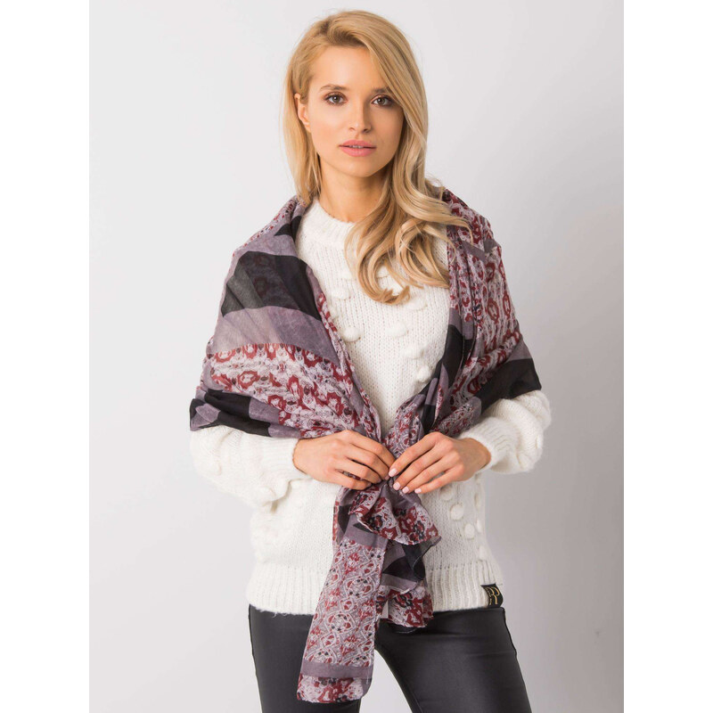 BASIC Tmavosivá šatka s farebnými vzormi -AT-CH-F106011-3-grey 20469275