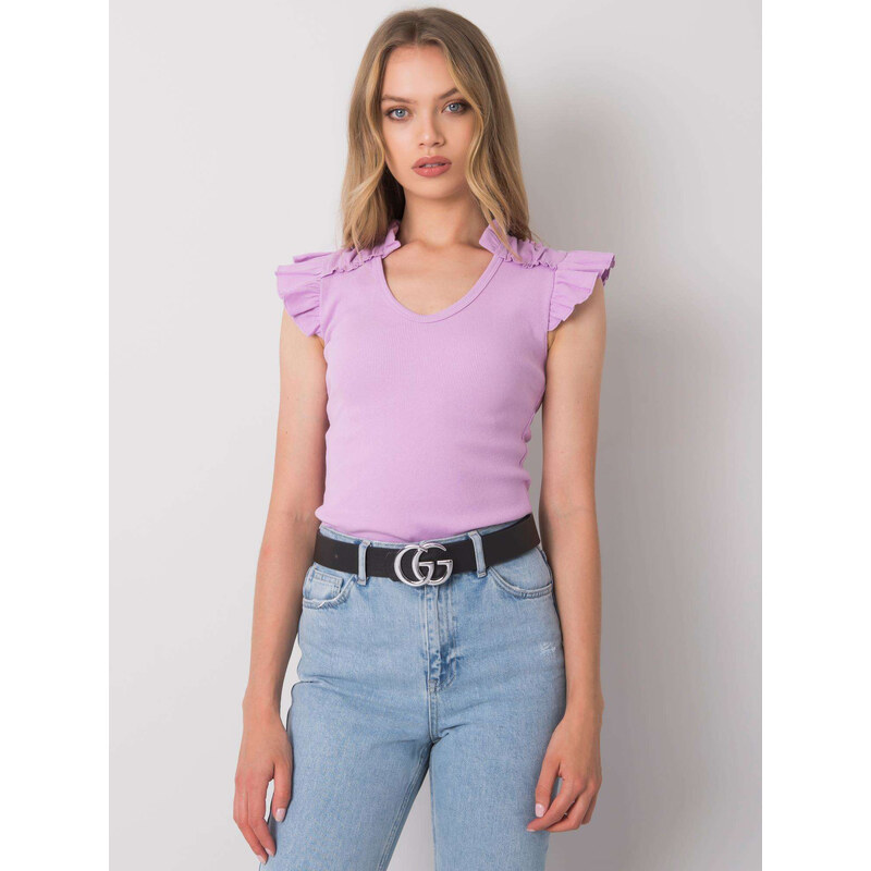 BASIC Fialové dámske tričko s volánmi CA-BZ-5791.12P-purple 24927784