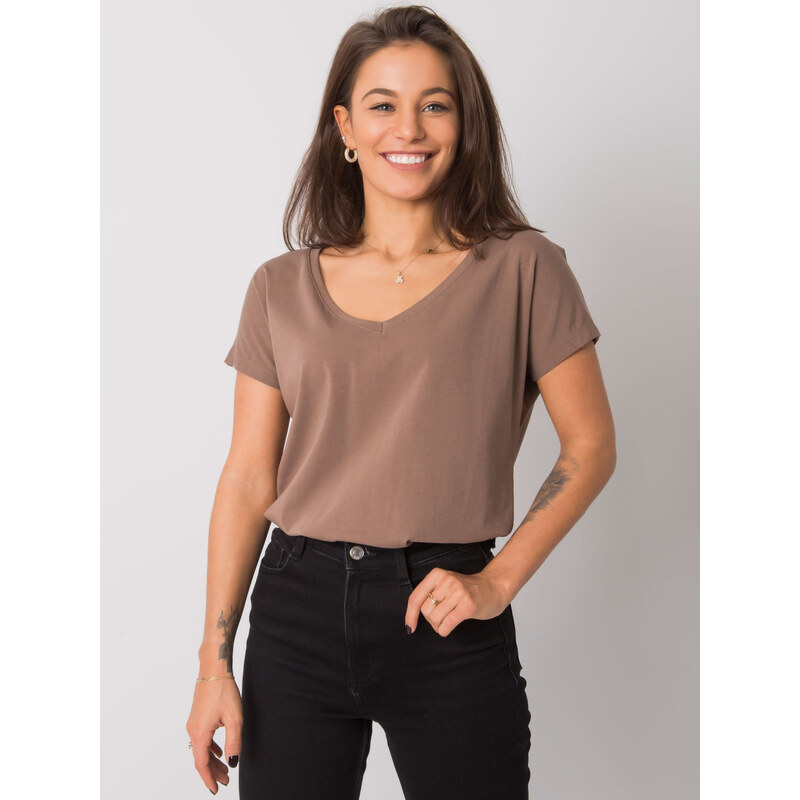 BASIC Dámske svetlohnedé tričko RV-TS-4832.11P-light brown 18774618