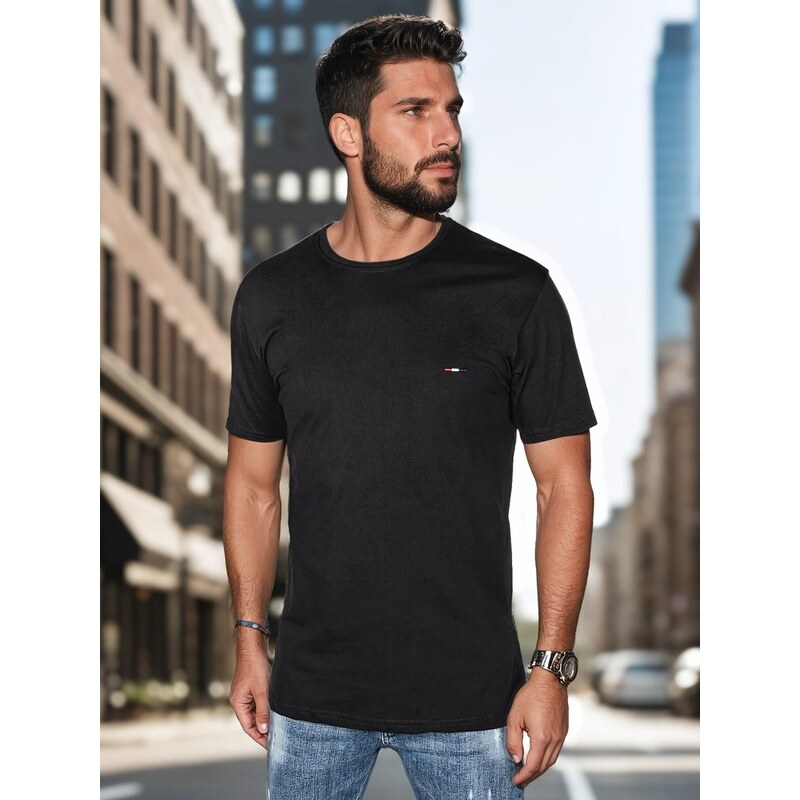 Dstreet Trendy čierne tričko s krátkym rukávom a s logom 62929669