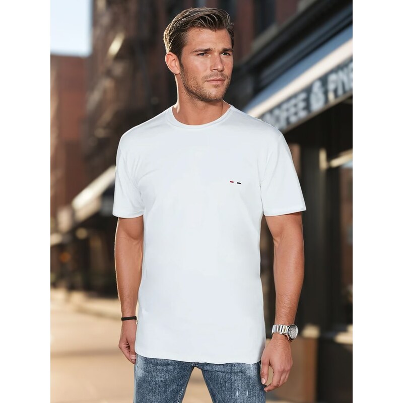 Dstreet Trendy biele tričko s krátkym rukávom a s logom 62929673