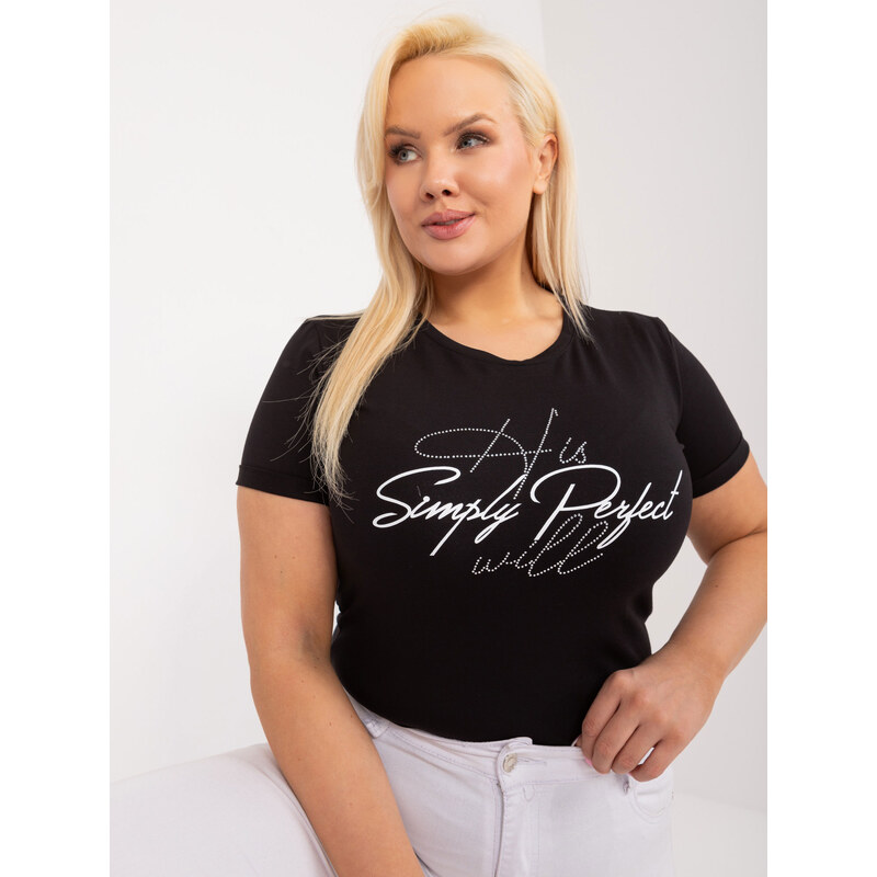 RELEVANCE Čierne tričko s nápisom -RV-TS-9481.60-black 57955221