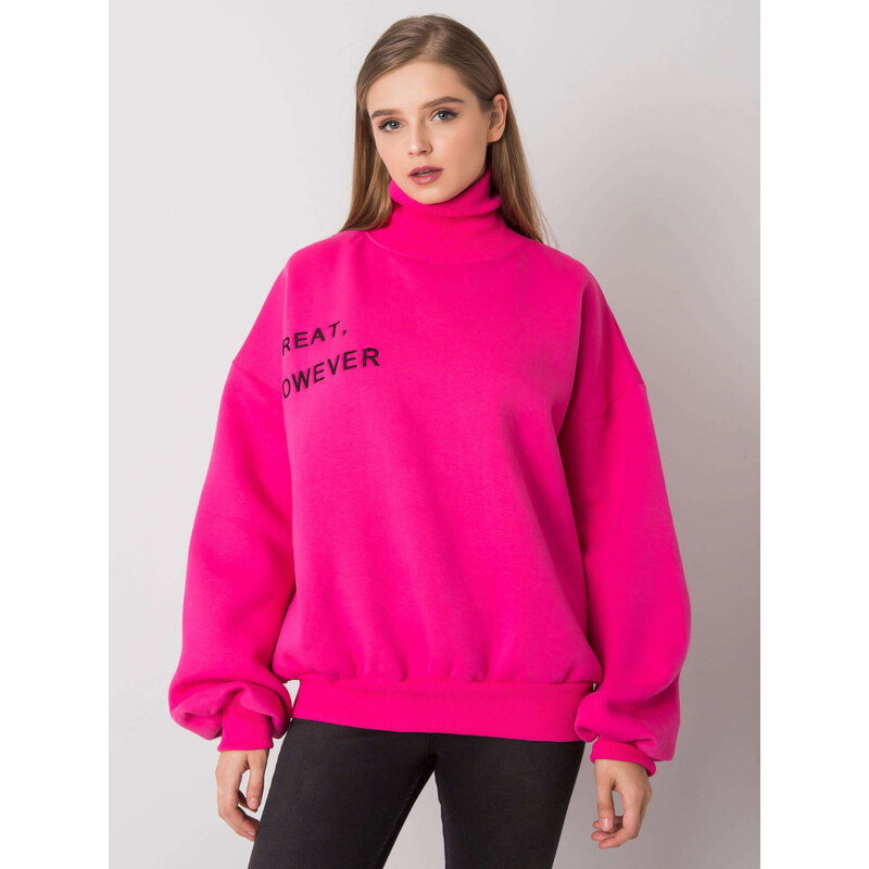 BASIC Fuchsiová dámská mikina s rolákem -EM-BL-649.23X-fuchsia 27155342