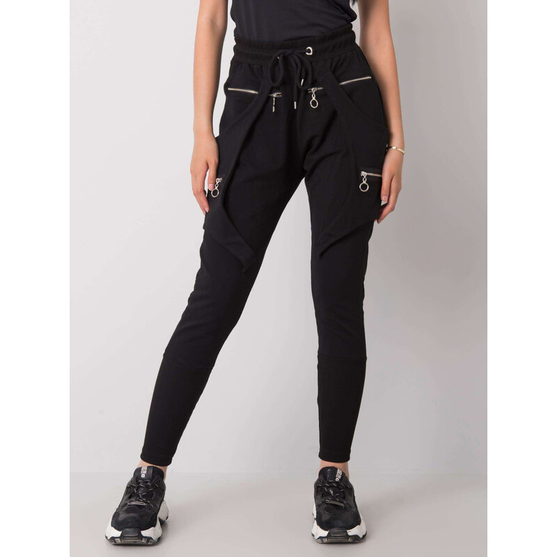 BASIC Čierne dámske tepláky so zipsami -em-DR-ES-21-589.84-black 25543828